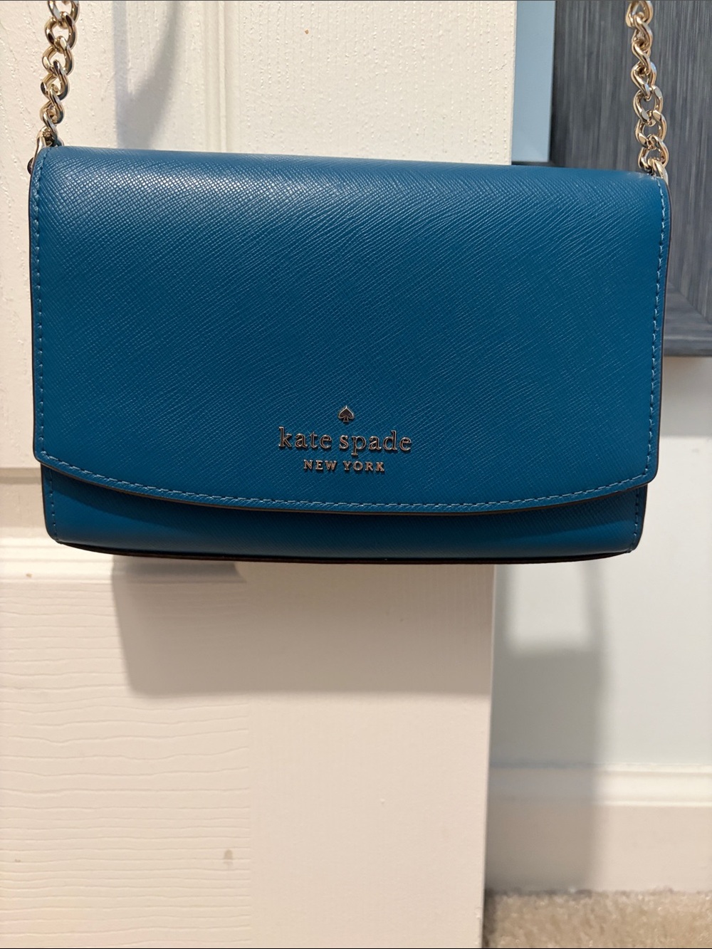 kate spade Blue Leather Chain-strap Crossbody